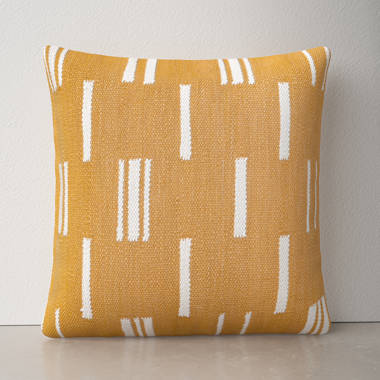 Yellow embroidered throw online pillows